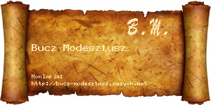 Bucz Modesztusz névjegykártya